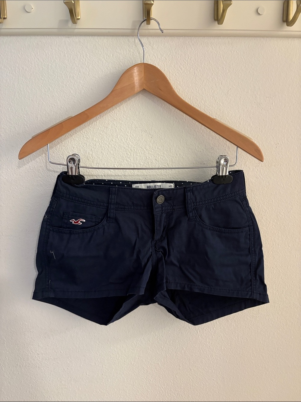 Hollister Navy Low-Rise Cotton Shorts